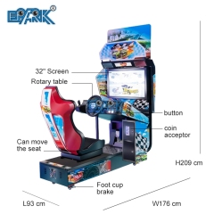 Coin Operated Car Racing Game Machine Single Player 32
