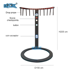 Fast Reaction Arcade Sport Game Coin Operated Catch Stick Eyes Fast Chips For Game Central