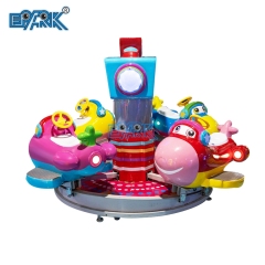 Indoor Coin Operated Kiddie Ride Fun Flight Mini Carousel For Four People