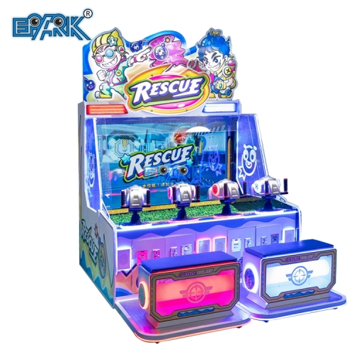 Coin Operated Kids Water Shooting Arcade Machine For Amusement Park Water 4 Player Rescue Water Shooting Machine Game