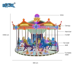 Commercial Entertainment Equipment Fiberglass Merry Go Around Kids Electric Merry Go Round Carousel