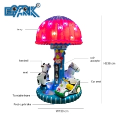 3 Seats Carousel Fiberglass Amusement Kiddie Rides Coin Operated Kids Ride on Machine Indoor Supermarket