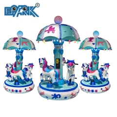 Coin Operated Kiddie Rides Mini Carousel 3 People Merry Go Round for Sale Kiddie Horse Carousel Ride