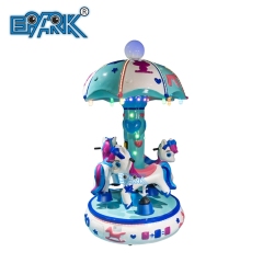 Coin Operated Kiddie Rides Mini Carousel 3 People Merry Go Round for Sale Kiddie Horse Carousel Ride