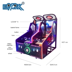 Factory Wholesale Double Players Coin Operated 65 Inch Arcade Video Game Machine Basketball Machine