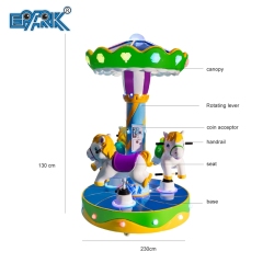 Amusement Park Rides Merry Go Round Christmas Mini Carrusel 3 Players Carousel Ride For Kids