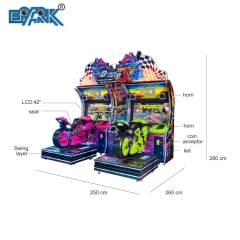 Dynamic Moto Coin Operated Racing Game Machine