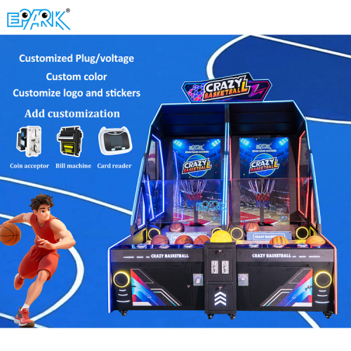 Double Players Coin Operated Basketball Machine