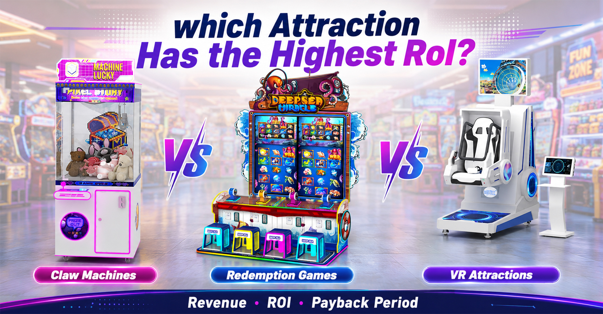 Claw Machines vs Redemption Games vs VR: Which Attraction Has the Highest ROI?