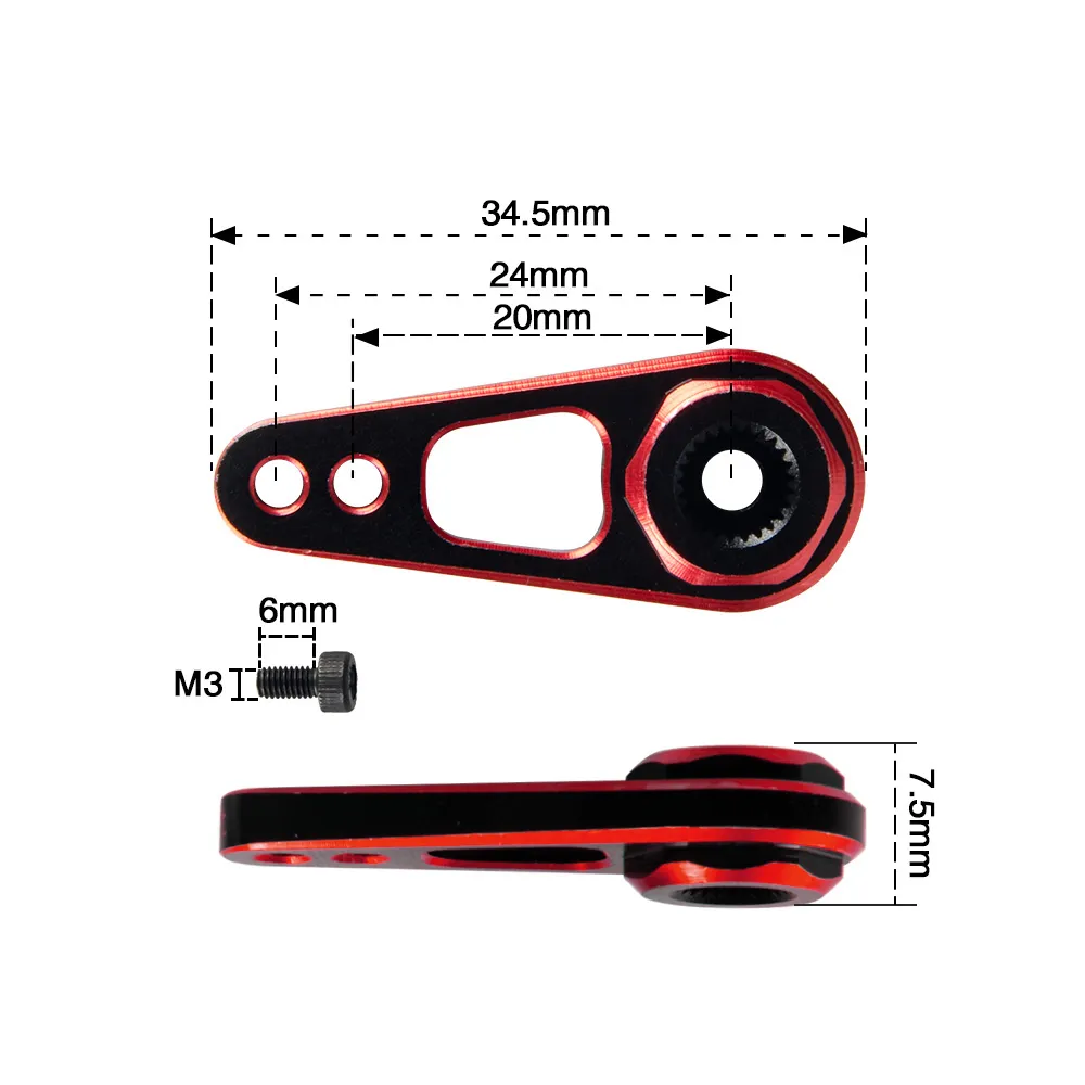 [�˾���ũ] SRCS-017 [TR] 25T Metal Servo Horn Set (Universal Type/Hole/RED-Black) 2
