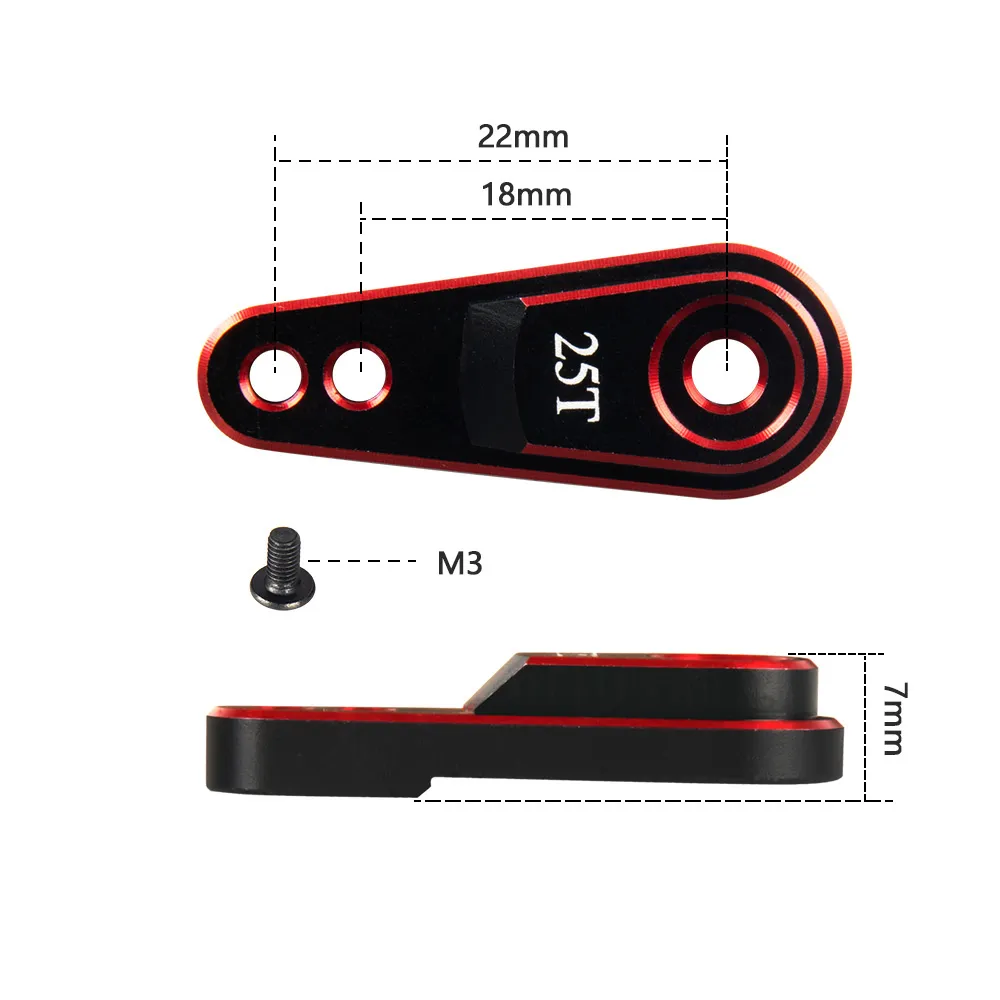 �˾���ũ SRCS-018 [TR] 25T Metal RC Car Servo Horn Set (Hole/RED-Black) 2