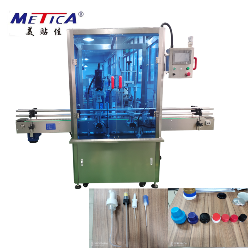 Automatic Linear Type Screw Cap Capping Machine with Cap Feeder