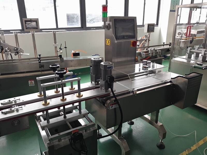 Automatic powder filling capping and labeling machine line
