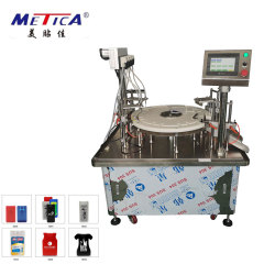 Semi automatic card sprayer filling capping machine