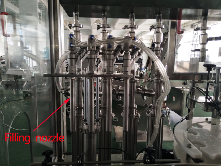 Automatic sticky liquid and paste product filling capping monoblock packing line