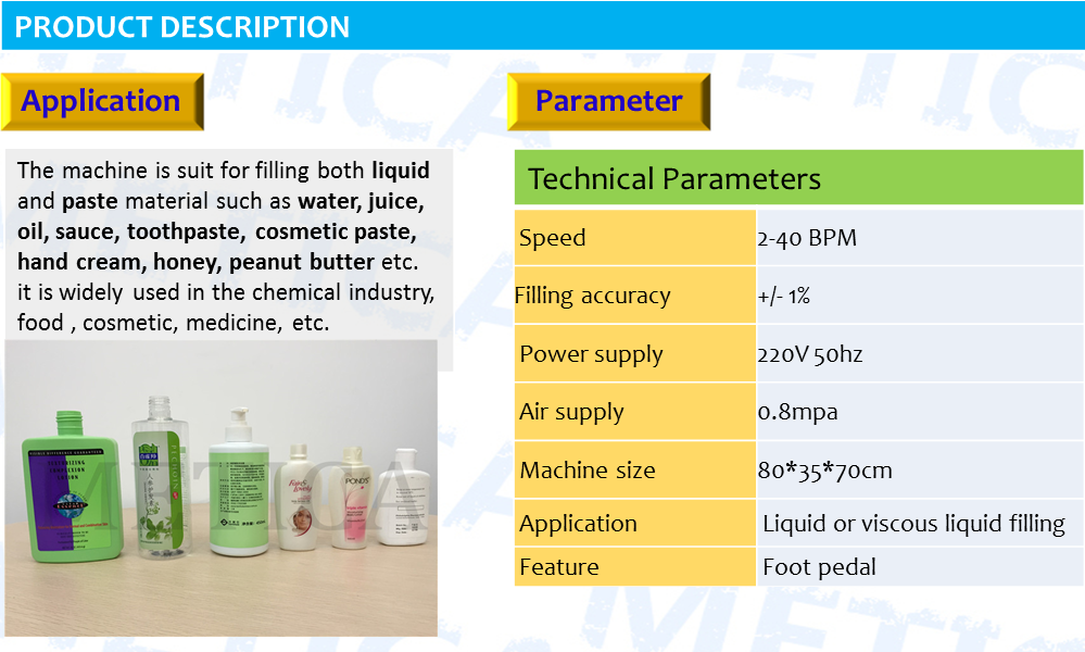 Semi automatic liquid and paste filling machine