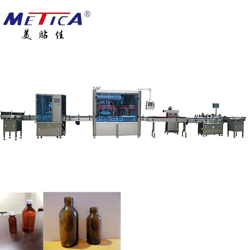 100-1000ml Bottle Automatic Washing Filling Capping and Labeling Machine Line