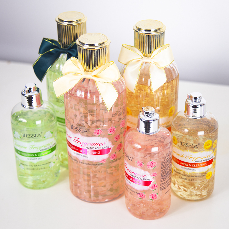 wholesale 750ml chamomile fragrance whitening shower gel