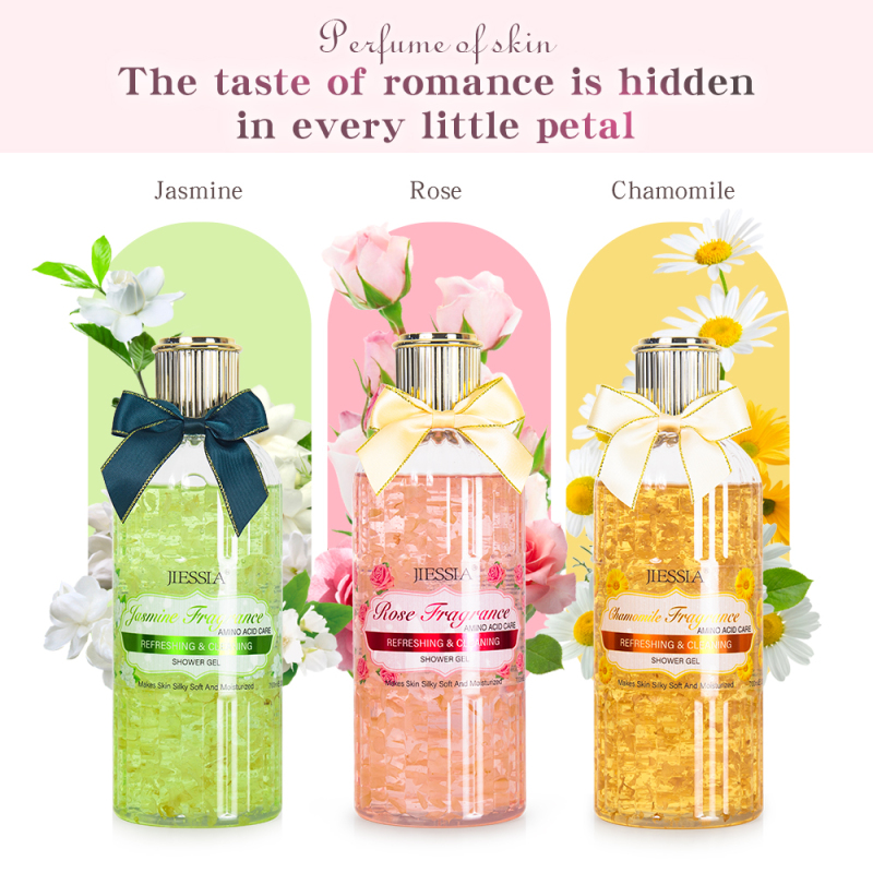 wholesale 750ml chamomile fragrance whitening shower gel