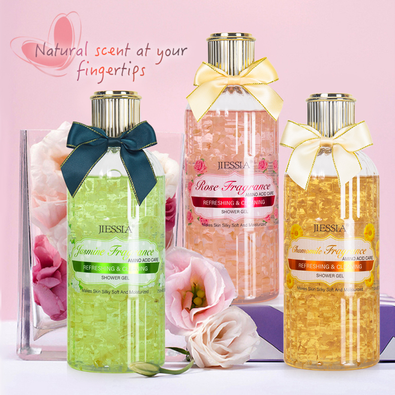 wholesale 750ml chamomile fragrance whitening shower gel