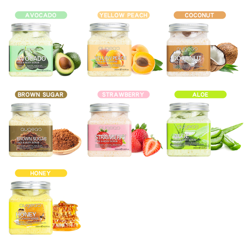350ml abrasive whitening augeas face avocado body scrub
