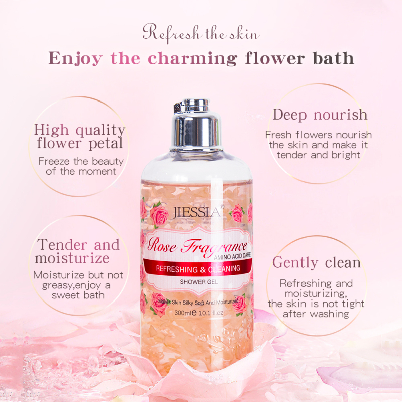 wholesale 300ml rose fragrance whitening shower gel