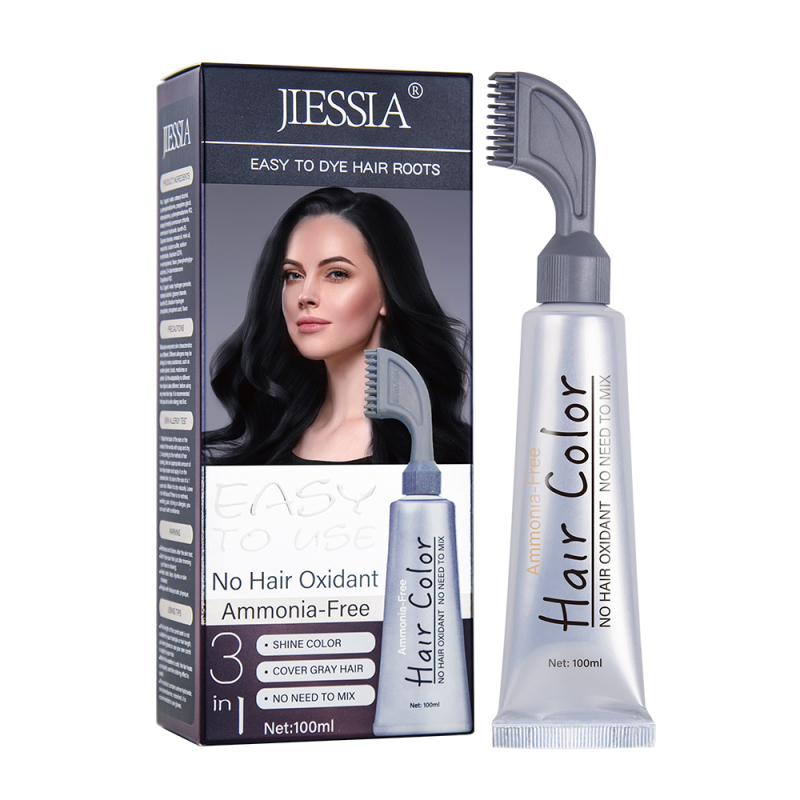 home use Jiessia 100ml semi-permanent black hair color cream