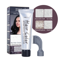 home use Jiessia 100ml semi-permanent black hair color cream