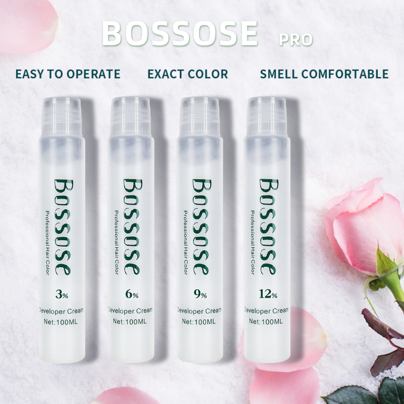 100ml bossose hair salon use hair dye peroxide cream hair developer