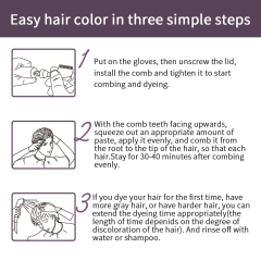 home use Jiessia 100ml semi-permanent black hair color cream