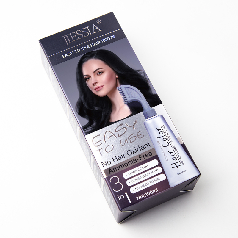 home use Jiessia 100ml semi-permanent black hair color cream