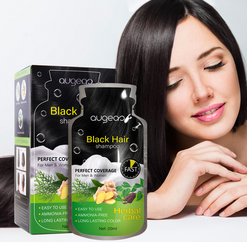 augeas 20ml sachet herbal hair dye shampoo