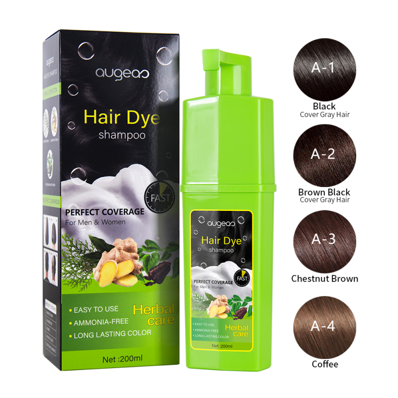 2023 augeas new arrival 200ml herbal hair dye shampoo