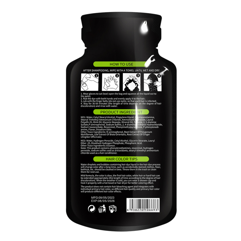 augeas 20ml sachet herbal hair dye shampoo