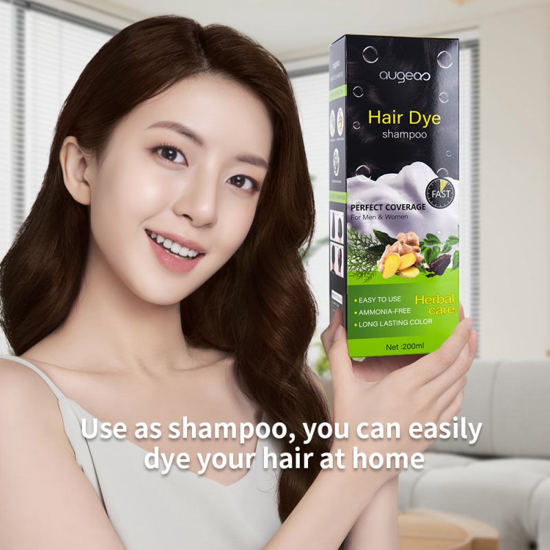 2023 augeas new arrival 200ml herbal hair dye shampoo