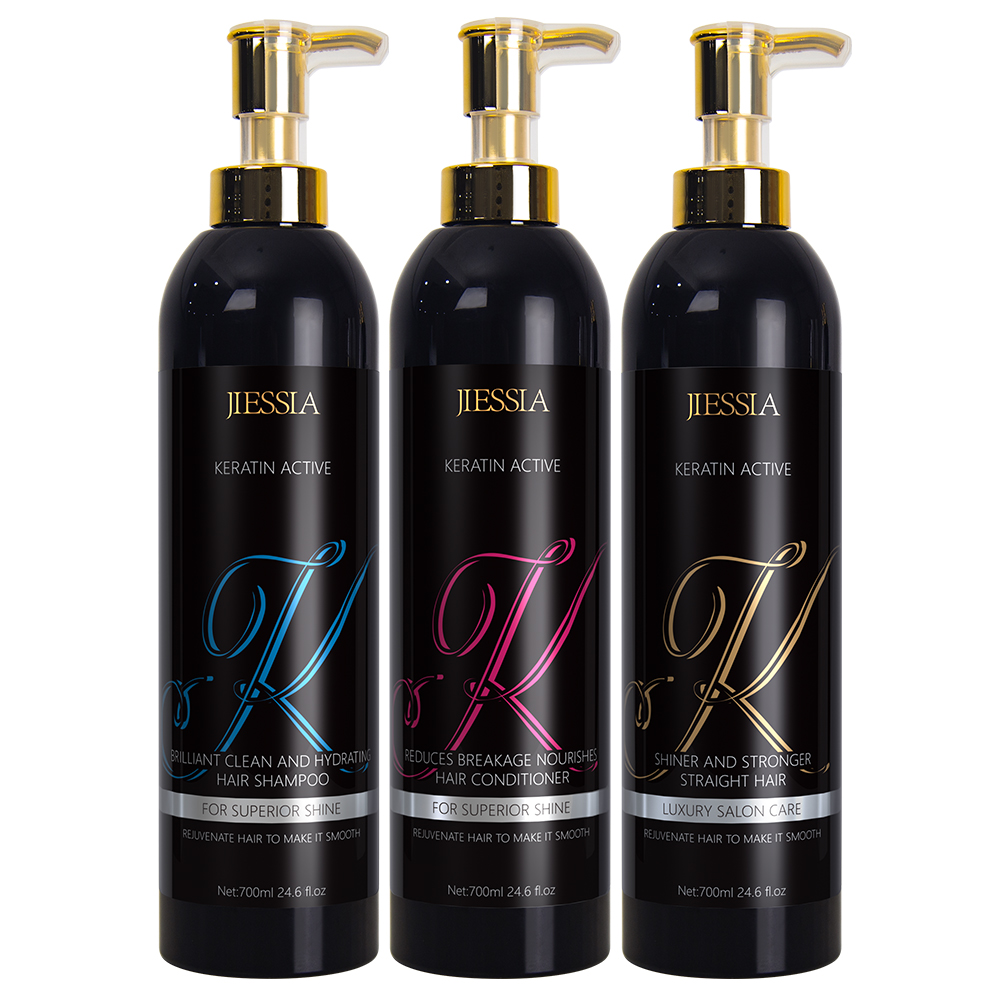 Jiessia 700ml private label wholesale OEM keratin hair shampoo