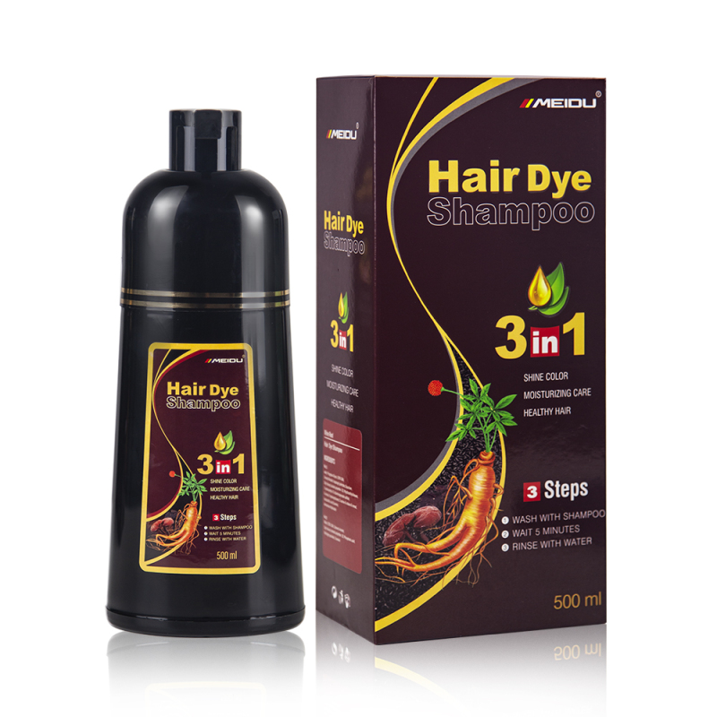 Meidu wholesale black herbal dark coffee chestnut brown hair dye color shampoo