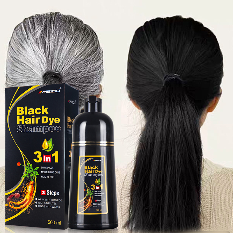 Meidu wholesale black herbal dark coffee chestnut brown hair dye color shampoo