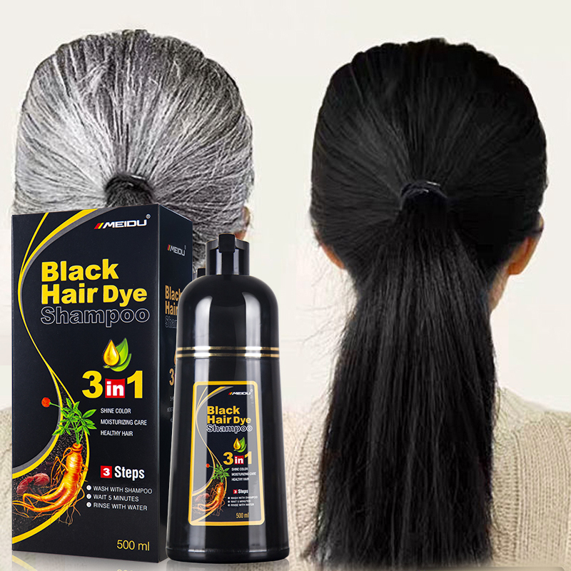 Meidu wholesale black herbal dark coffee chestnut brown hair dye color shampoo