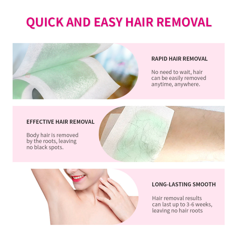 wholesale OEM private label Meidu factory 40 strips instant painless depilatory paper body leg face hair removal wax strip