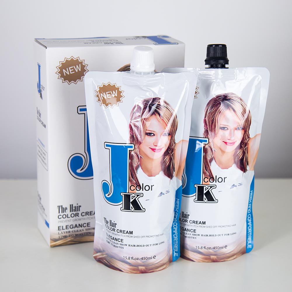 450ml*2 JK color hair dye cream hair oxidant salon use wholesale natural magic professional black hair color