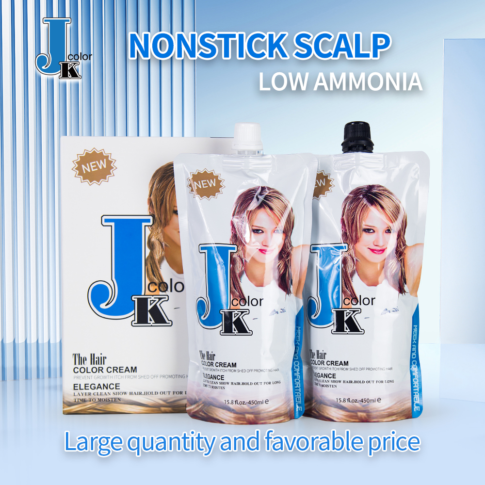 450ml*2 JK color hair dye cream hair oxidant salon use wholesale natural magic professional black hair color