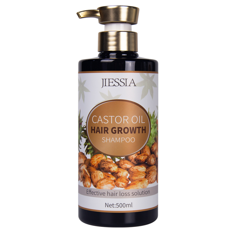 New products Jiessia castor oil hair growth shampoo 500ml castor oil anti hair loss shampoo