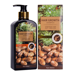 New products Jiessia castor oil hair growth shampoo 350ml castor oil anti hair loss shampoo