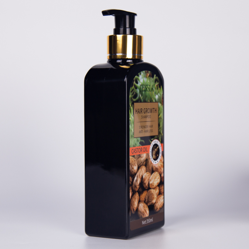 New products Jiessia castor oil hair growth shampoo 350ml castor oil anti hair loss shampoo