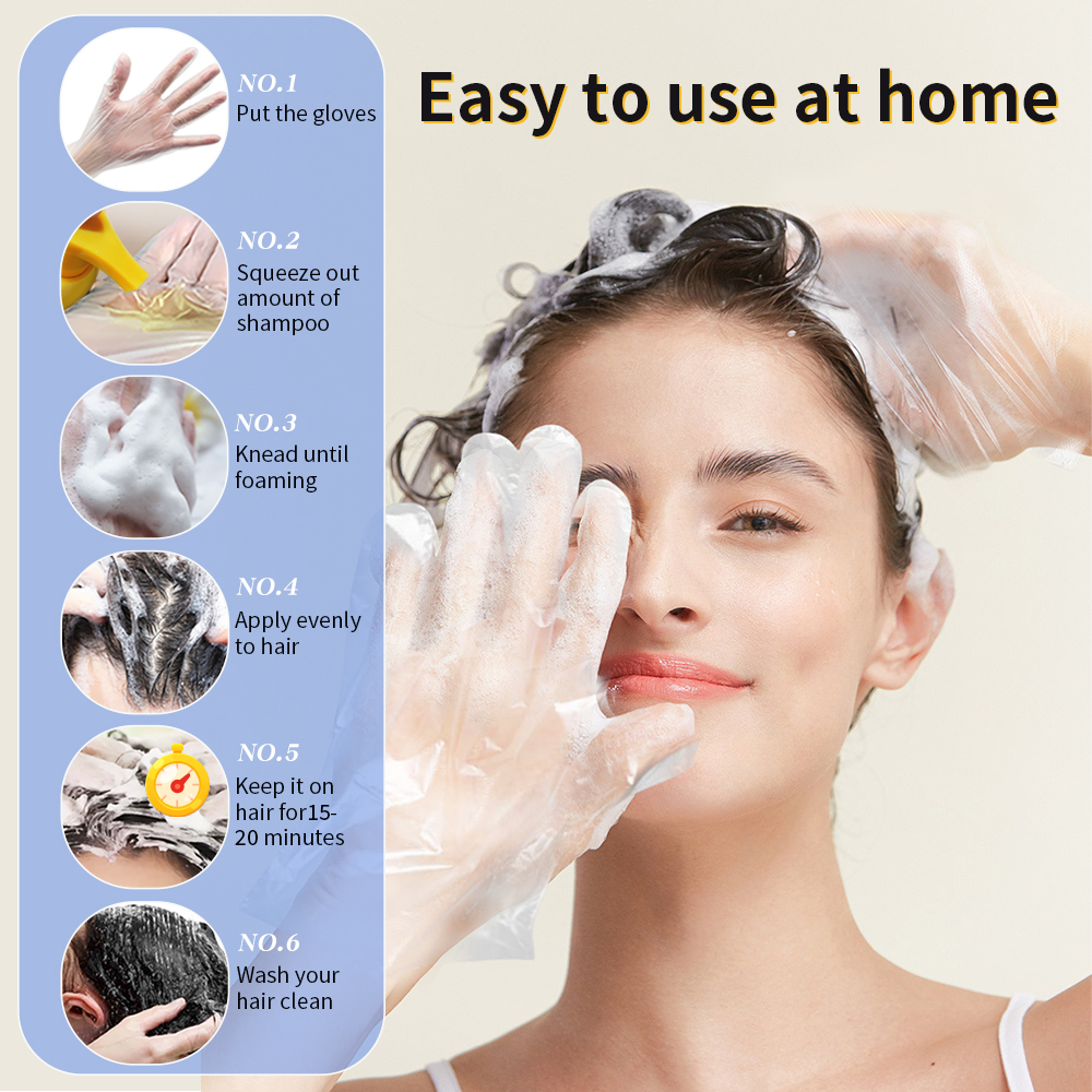 Wholesale Ammonia Free 100% Grey Covering permanent 3 in 1 herbal black hair dye shampoo
