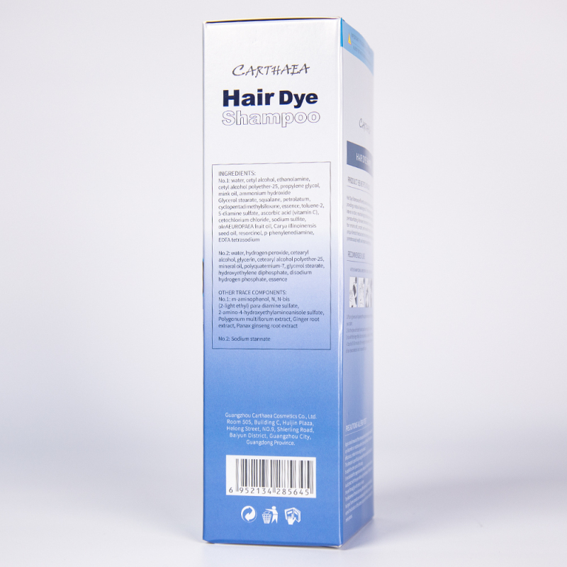 Wholesale Ammonia Free 100% Grey Covering permanent 3 in 1 herbal black hair dye shampoo