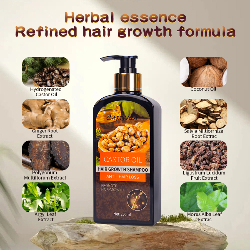 350ml New products hair care castor oil hair growth shampoo anti hair loss shampoo