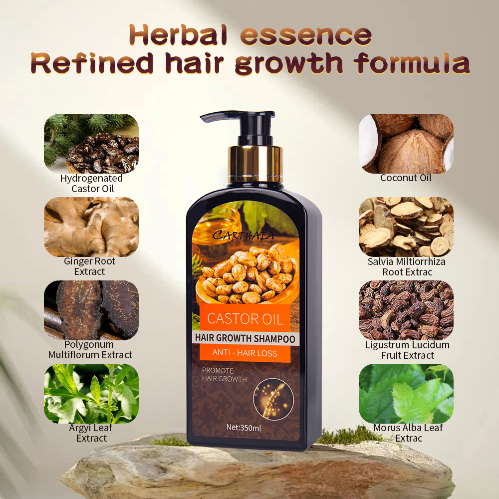 350ml New products hair care castor oil hair growth shampoo anti hair loss shampoo