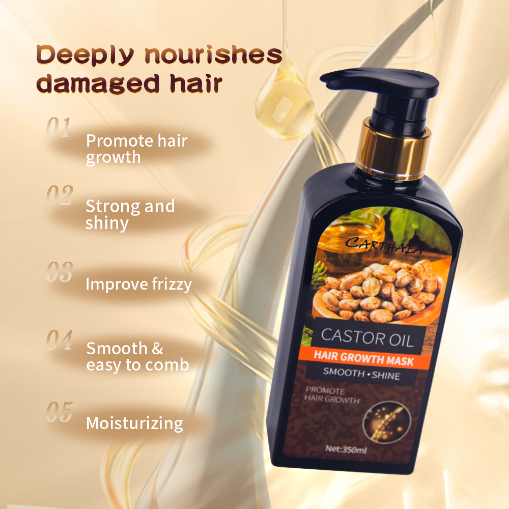 350ml wholesale hair care treatment castor oil repair damaged hair growth mask anti hair loss hair mask